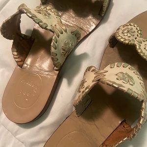 Jack Rogers Lauren Sandal White & Platinum